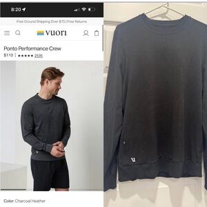 Vuori Men's Dark Gray Crewneck Sweater